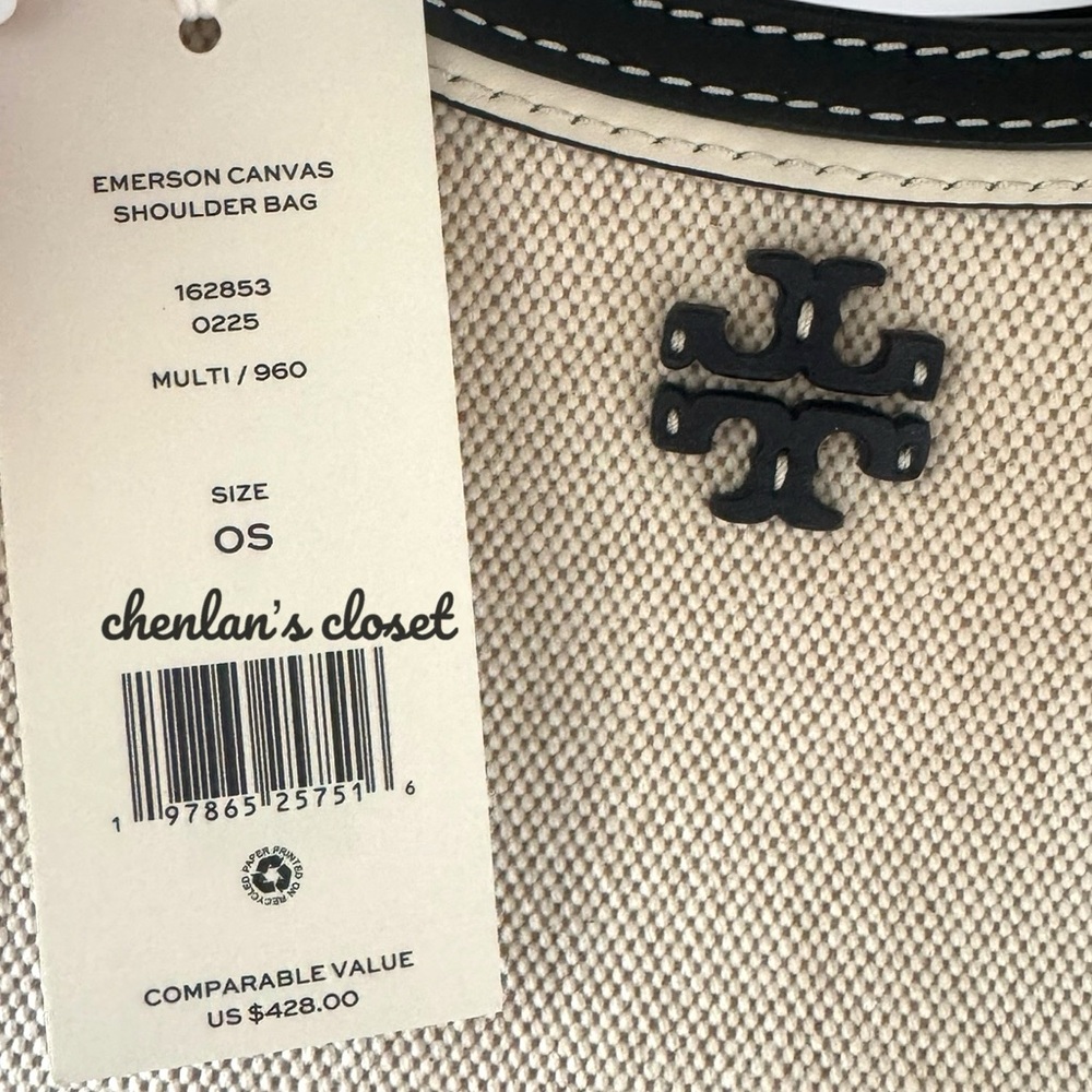 NWT Tory Burch Emerson Canvas Handbag - Picture 9 of 11
